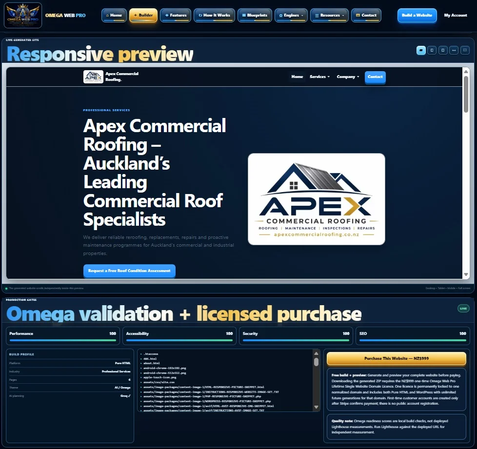 Omega Web Pro — Public Builder